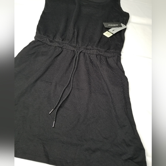 IDEOLOGY 💥Womens Black Stretch Pocketed Tie Drawstring Above The Knee Dress NWT - Picture 3 of 9
